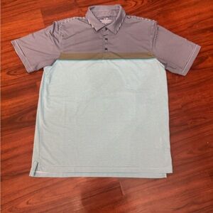 Vineyard Vines Men’s Lightweight Golf Polo - Striped Blue, Yellow & White, L